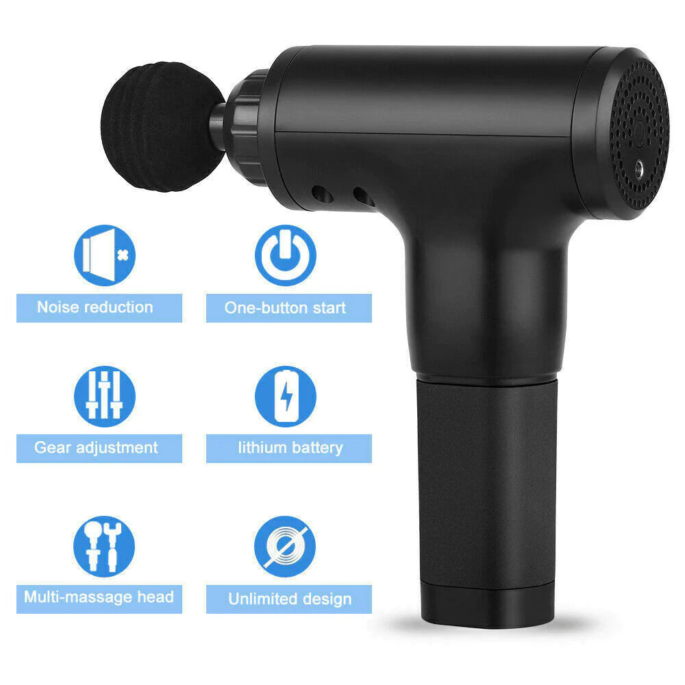 CoreForm™ Deep Tissue Massage Gun – 6-Speed Muscle Relief with 4 Heads