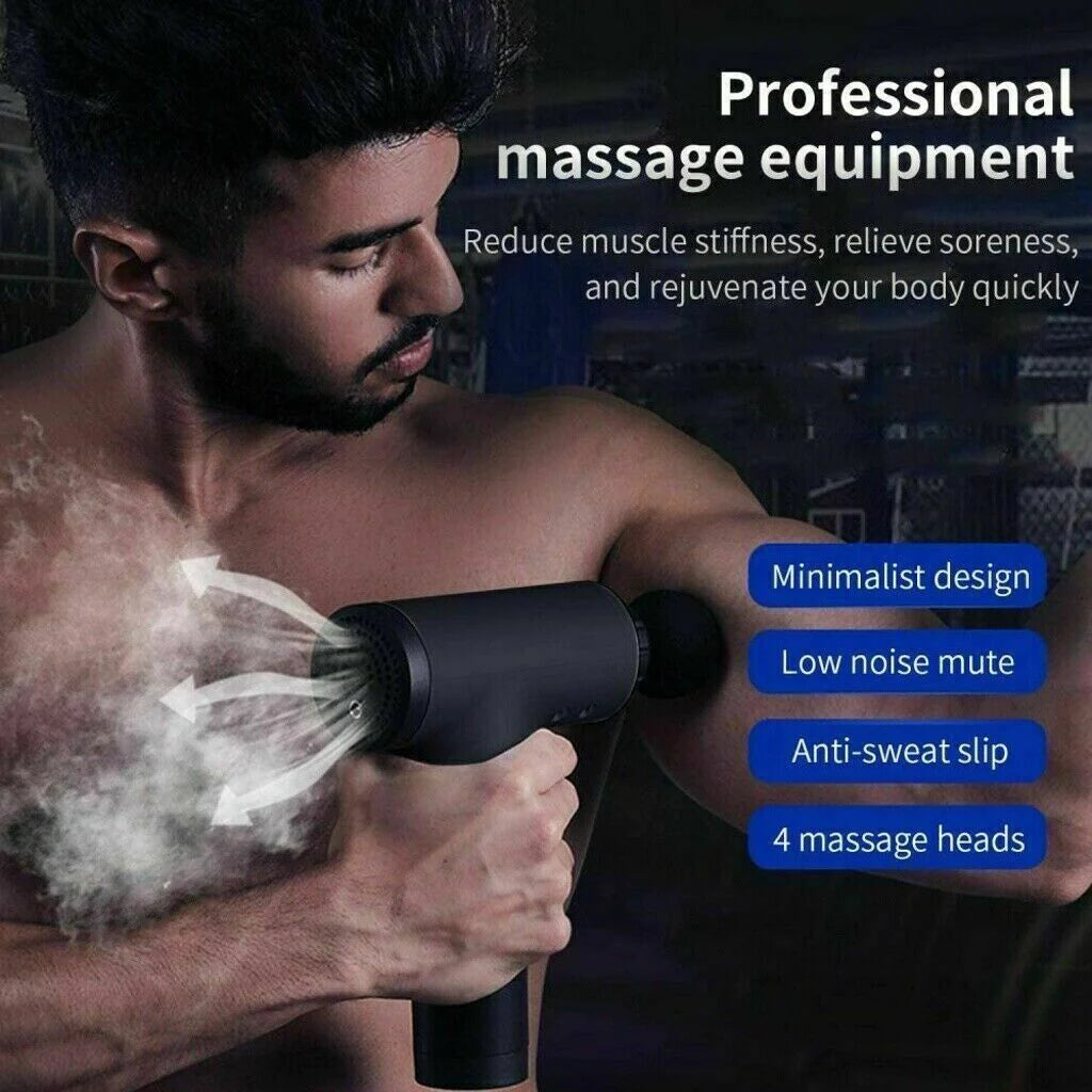 CoreForm™ Deep Tissue Massage Gun – 6-Speed Muscle Relief with 4 Heads